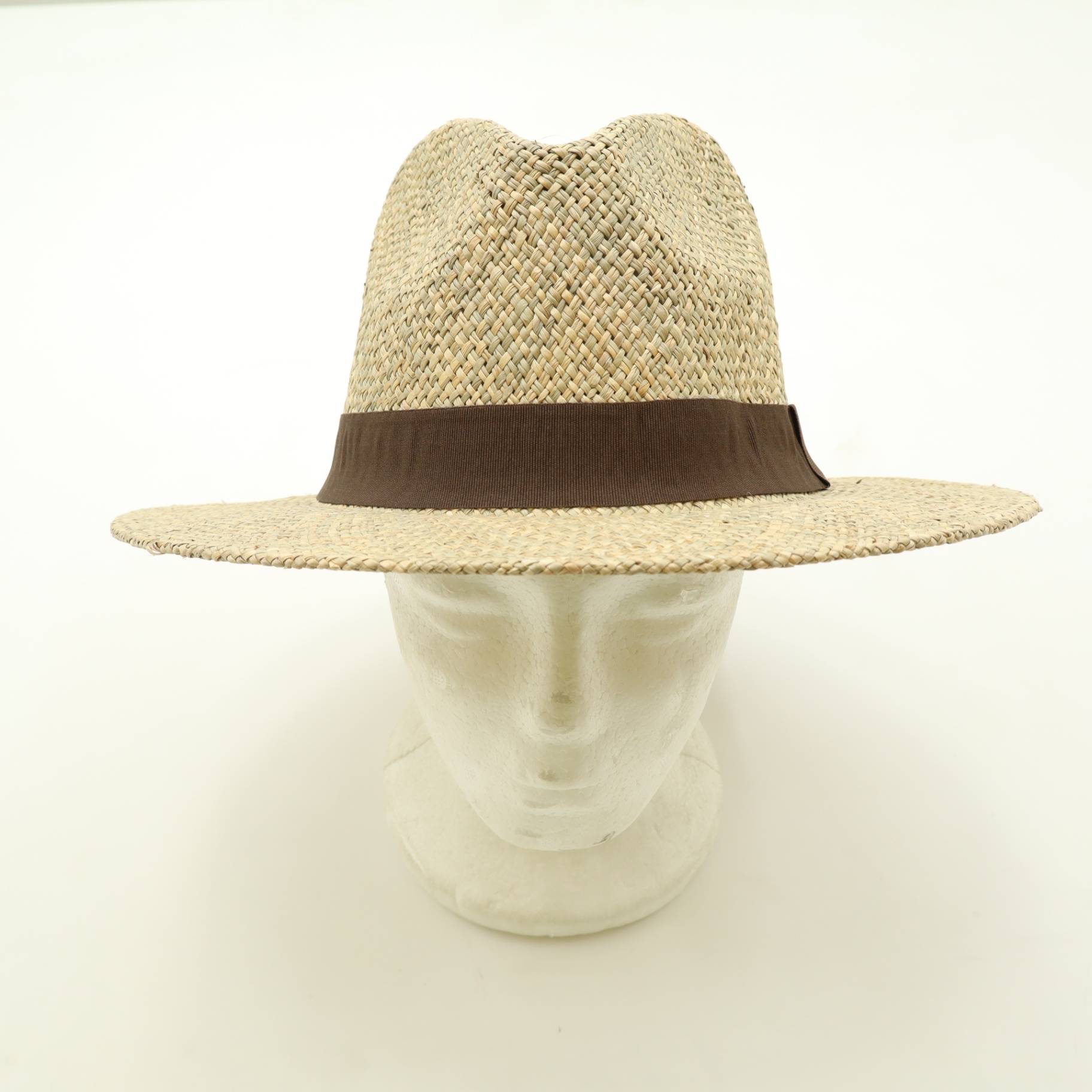 Marks & Spencer Men's Fedora Hat Size S/M , L/XL Natural Straw Beige New