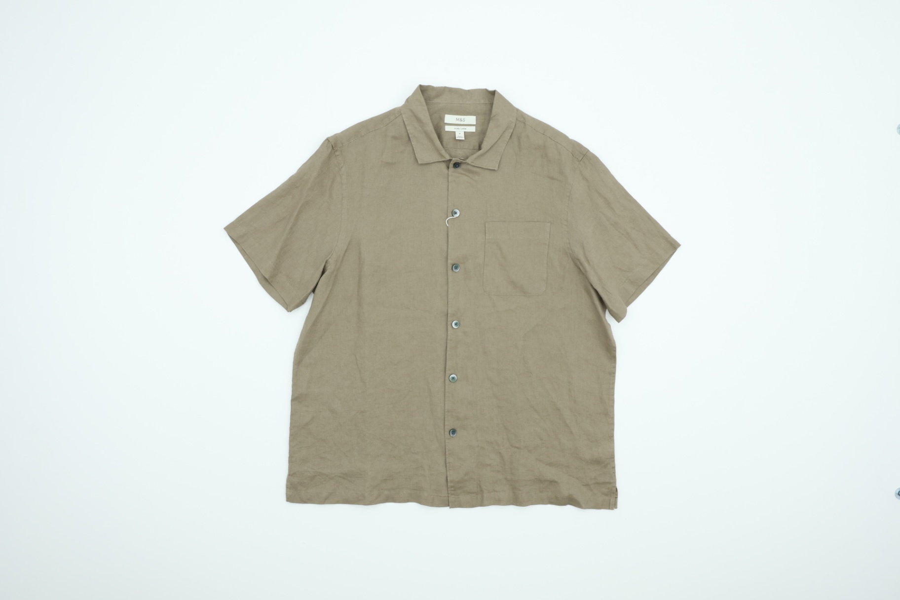 Marks & Spencer Men’s Size 2XL Mole Linen Button Chest Pocket Used