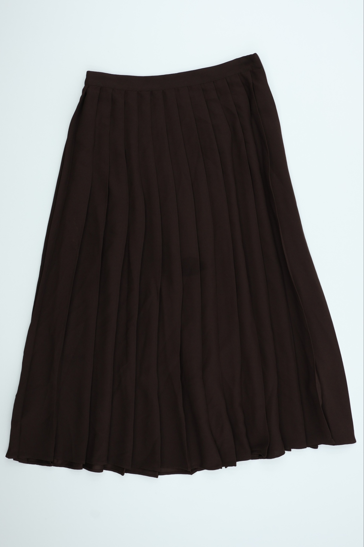 Marks &amp; Spencer Women's Skirt Dark Brown Pleated Zip New