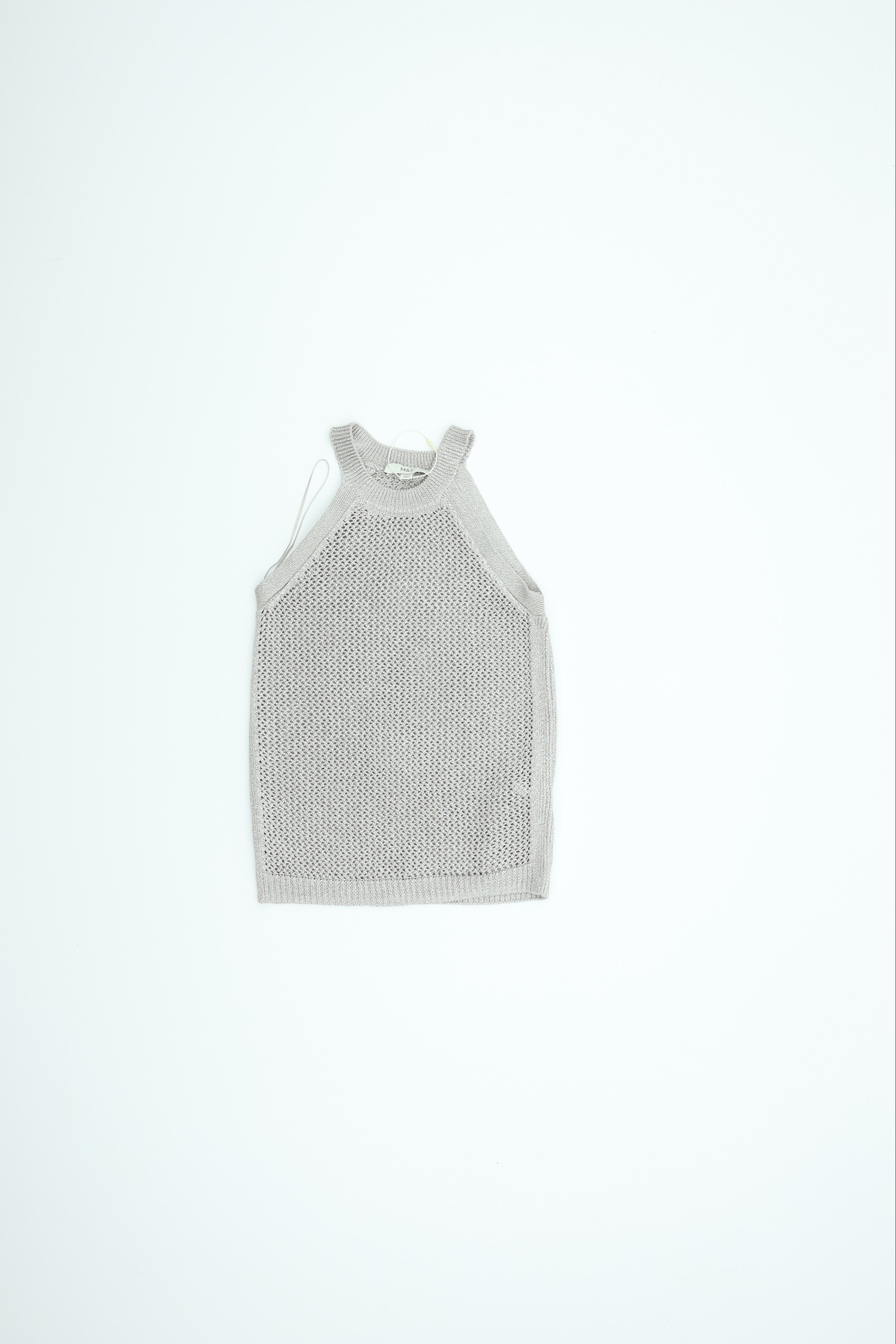 M&S Women’s Top Silver Knit Crew Neck New