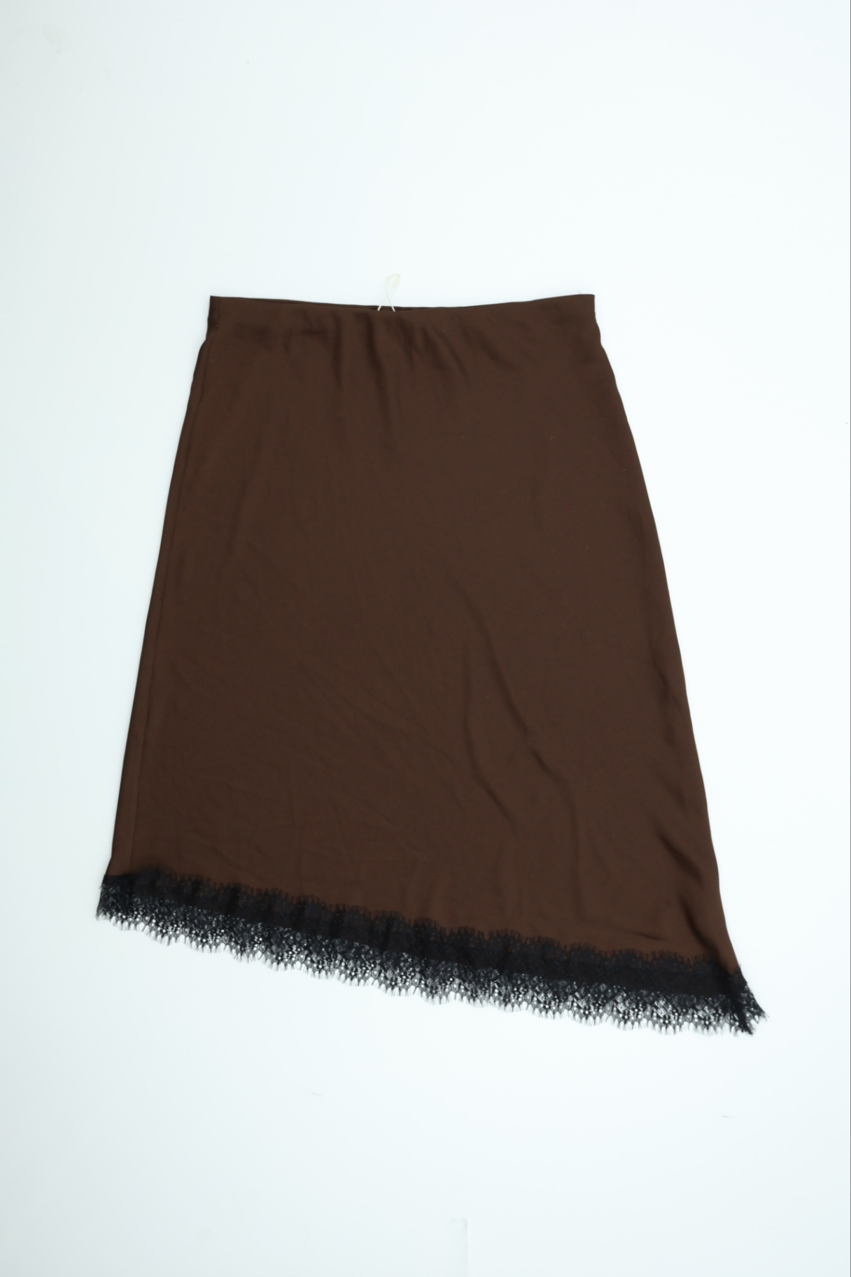 Marks & Spencer Women’s Skirt Brown Lace Trim Elasticated Waistband New